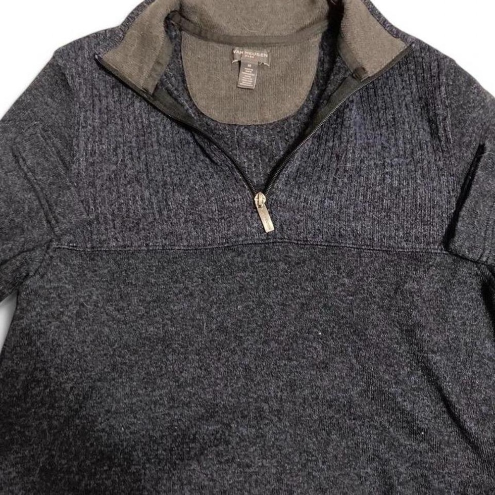Men's Gray Half-Zip Sweater